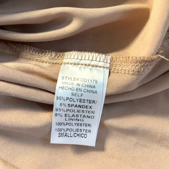 BALTIC BORN holly satin effect maxi dress gown long sleeves champagne size S - Picture 11 of 14